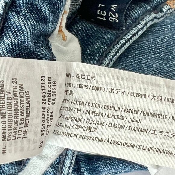 Hollister Ultra High Rise Medium Wash Stretch Straight Leg Dad Jeans Size 3R - Picture 12 of 12